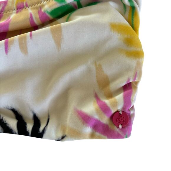 Scotch & Soda White Multicolor Floral Print Halter Tie Bandeau Bikini Top Medium - Picture 3 of 5